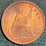 ONE PENNY 1937MONEDA (KING GEORGE VI) BRONZ, 9,45 g / 30,8mm. PIESA DIN POZE / p