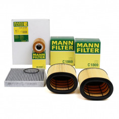 Pachet Revizie Filtru Aer + Polen + Ulei Mann Filter Porsche Panamera 970 2009-2017 4.8 GTS 2 X C1869+CUK22005+HU9001X