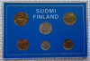 Set monetarie 1980 Finlanda 5, 10, 20, 50 pennia 1, 2, Markkaa km 45-49, 57 - M1, Europa