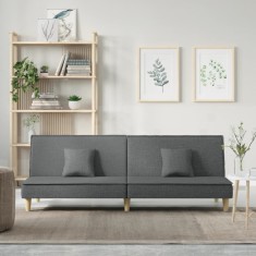 Canapea extensibilă, gri &amp;icirc;nchis, material textil foto