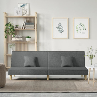 Gossi canapea extensibila, gri inchis, material textil foto