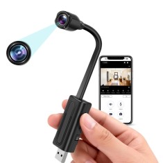 Camera Spion iUni W11, Wi-Fi, Vizualizare 4K, Senzor de miscare, Slot card microSD