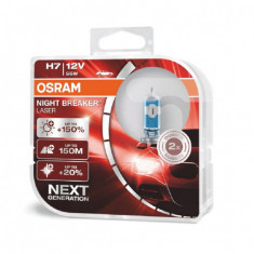 Set 2 becuri auto cu halogen Osram H7 12V 55W PX26d Night Breaker Laser +150%