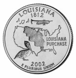 SUA - QUARTER LOUISIANA 2002 D - UNC / SERIA STATELE SUA, America de Nord