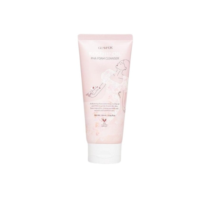 Glamfox Rosehip Oil PHA Foam Cleanser Spumă de curățare facială 120 ml