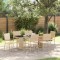 vidaXL Set de masă pentru grădină 7 pcs Bej 190 x 80 x 75 cm poliratan 3365426