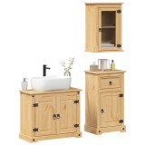 vidaXL Set mobilier de baie &bdquo;Corona&rdquo;, 3 piese, lemn masiv de pin 3334633