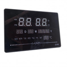 Ceas digital 2318, LED verde, afisare temperatura, calendar