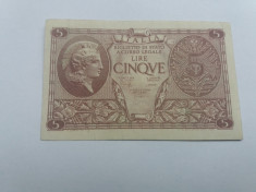 Italia 5 lire 1944-UNC-1 foto
