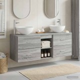 Cumpara ieftin Set dulap baie 3 buc. Sonoma gri 129 x 41 x 80 cm