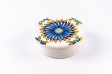 Cumpara ieftin Cutie de depozitare din ceramică decorativă Floare Albastră
