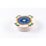 Cutie de depozitare din ceramică decorativă Floare Albastră
