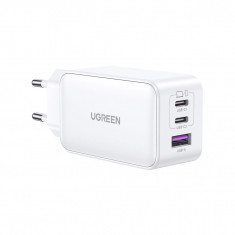 Incarcator Priza USB-A QC 3.0, 2xUSB-C PD GaN 65W, 3.25A - Ugreen Nexode (15334) - White