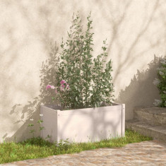 vidaXL Jardinieră de grădină, alb, 100x50x50 cm, lemn masiv de pin foto
