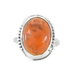 Inel argint handmade cu chihlimbar natural, India foto