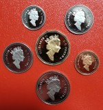 SV * Canada 1 CENT - 5 - 10 - 25 - 50 CENTS - ONE DOLLAR * din Set Monetarie Proof 1990, desfacut / -UNC