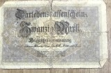 BNKSTR03DE Bancnotă Veche Germania 20 Mark 1914 (Darlehnskassenschein), Primul Război Mondial, Imperiul German, Colecție Numismatică