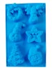 Forma silicon pentru prajituri, Tema Craciun, 6 cavitati, Albastru, 27 cm, 478COF