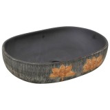 Lavoar de blat, gri si negru, 59x40x14 cm, ceramica, oval