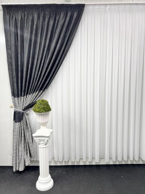 Draperie Byblos, negru&amp;amp;amp;amp;argintiu foto