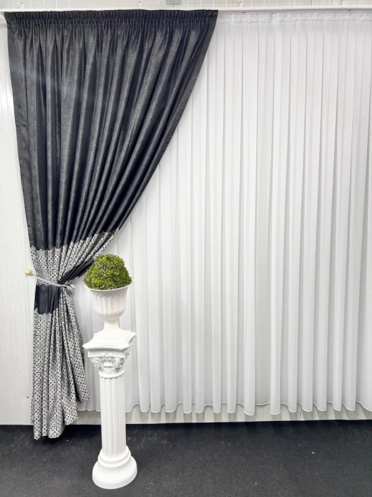 Draperie Byblos, negru&amp;amp;amp;argintiu