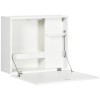 Birou de perete, suspendat, pliabil, MDF, cu raft, alb, max 40 kg, 60x21.5x50 cm, ART