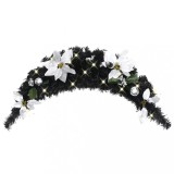 VidaXL Arcadă de Crăciun cu lumini LED, negru, 90 cm, PVC