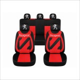 Set Huse Scaune Universale Nero Rosu Personalizate cu Peugeot