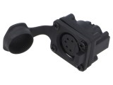Conector XLR AMPHENOL AXS5FP 5 pini IP65 drept 7,5A 133V soclu mamă