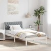 VidaXL Cadru de pat Alb și gri deschis 90 x 200 cm Lemn masiv de pin 878638