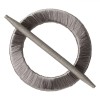 Brosă Decorativă Perdea, Inel Lemn, Fire Gri Argintii, Diametru 15cm, Oem