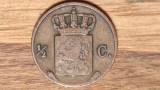 R10 Olanda - moneda de colectie rara - 1/2 cent 1827 - foarte greu de gasit !, Europa