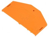 Placă extremitate despărţitoare portocalie 281 - Dimensiuni 2,5x37x61,5mm, Wago