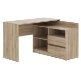 Birou colt Delta 120x50x75 cm cu comoda 100x42x72 cm, 2 sertare, montaj stanga/dreapta, sonoma Household NewTrend