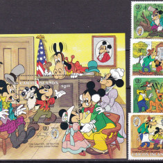 Caicos 1985 Disney Twain MI 80-83 + bl.12 MNH
