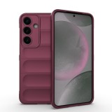 Husa antisoc pentru samsung galaxy s25 plus - margini anti-alunecare - shield - bordeaux