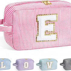 LIFE Personalizat Mare Cute Roz Machiaj Geantă - Inițial Cosmetic Travel Bag Lar