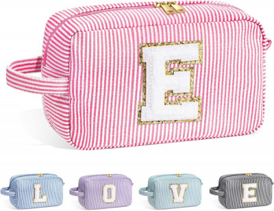 LIFE Personalizat Mare Cute Roz Machiaj Geantă - Inițial Cosmetic Travel Bag Lar foto