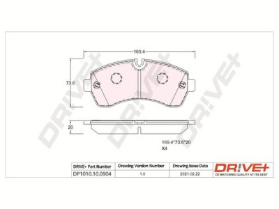Dr!ve+ DP1010.10.0904 set placute frana,frana disc foto