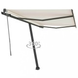 VidaXL Copertină autonomă retractabilă automat, crem, 300x250 cm