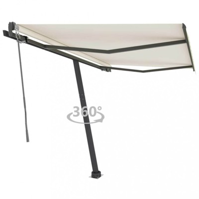 vidaXL Copertină autonomă retractabilă automat, crem, 300x250 cm 3069707 foto