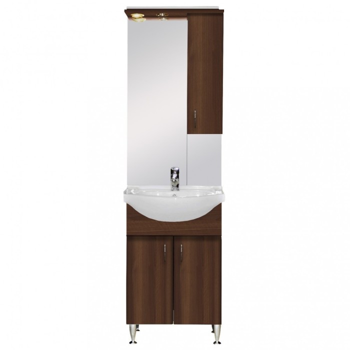 Mobilier complet de baie Bianca Plus 55, culoare Aida nuc, deschidere pe dreapta