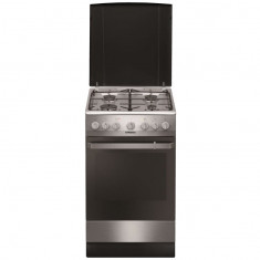 Aragaz Hansa FCMX581009, 4 arzatoare gaz, Cuptor electric, Grill, Aprindere electrica, 50 cm, Inox