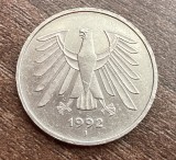 C50 - Moneda foarte veche - Germania - 5 marci - 1992 litera J