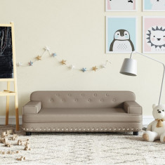 Canapea pentru copii, cappuccino, 90x53x30 cm, piele ecologica GartenMobel Dekor