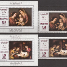 MANAMA 1969 PICTURA ( serie dt. + 2 colite de luxe ndt.) MNH