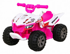 ATV Quad THE FASTEST, off road, 6V/4,5Ah, roti plastic, buton viteza in maner, 70 x 43 x 44 cm, roz foto