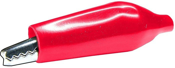 Clema crocodil, 44x12mm, rosu - 122721
