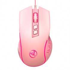 Mouse gaming 3600 DPI, 4 pozitii ajustabile, 7 butoane, roz foto