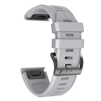Curea silicon compatibila Garmin Fenix 8, 51mm, Amoled, 26mm, Gri foto